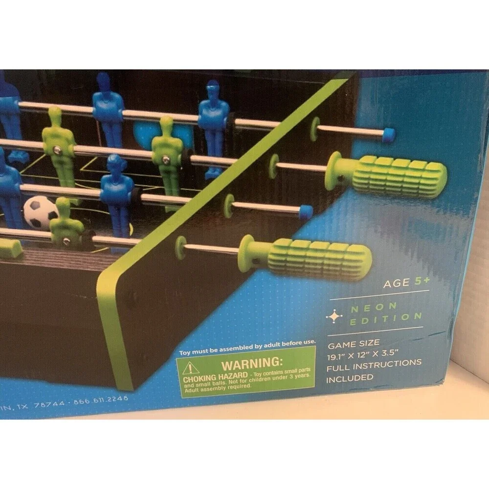 Neon Wooden Tabletop Foosball Game Soccer Gift Novelty Fun Game Collectible